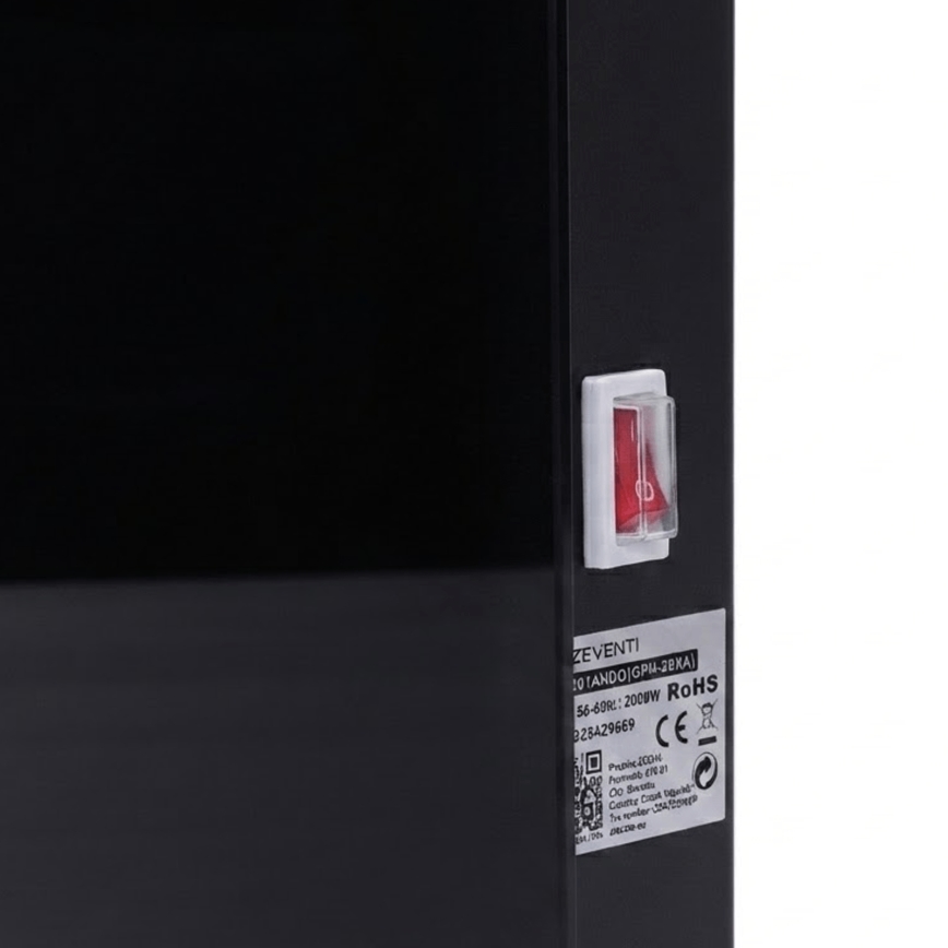 ZEVENTI - Okos elektromos fűtőtest/konvektor LCD-kijelzővel 2000W/230V Wi-Fi fekete