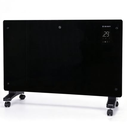 ZEVENTI - Okos elektromos fűtőtest/konvektor LCD-kijelzővel 2000W/230V Wi-Fi fekete