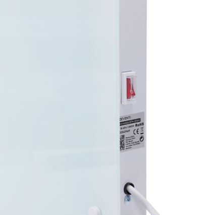 ZEVENTI - Okos fali elektromos direkt fűtőtest/konvektor LCD kijelzővel 1000/2000W/230V Wi-Fi fehér