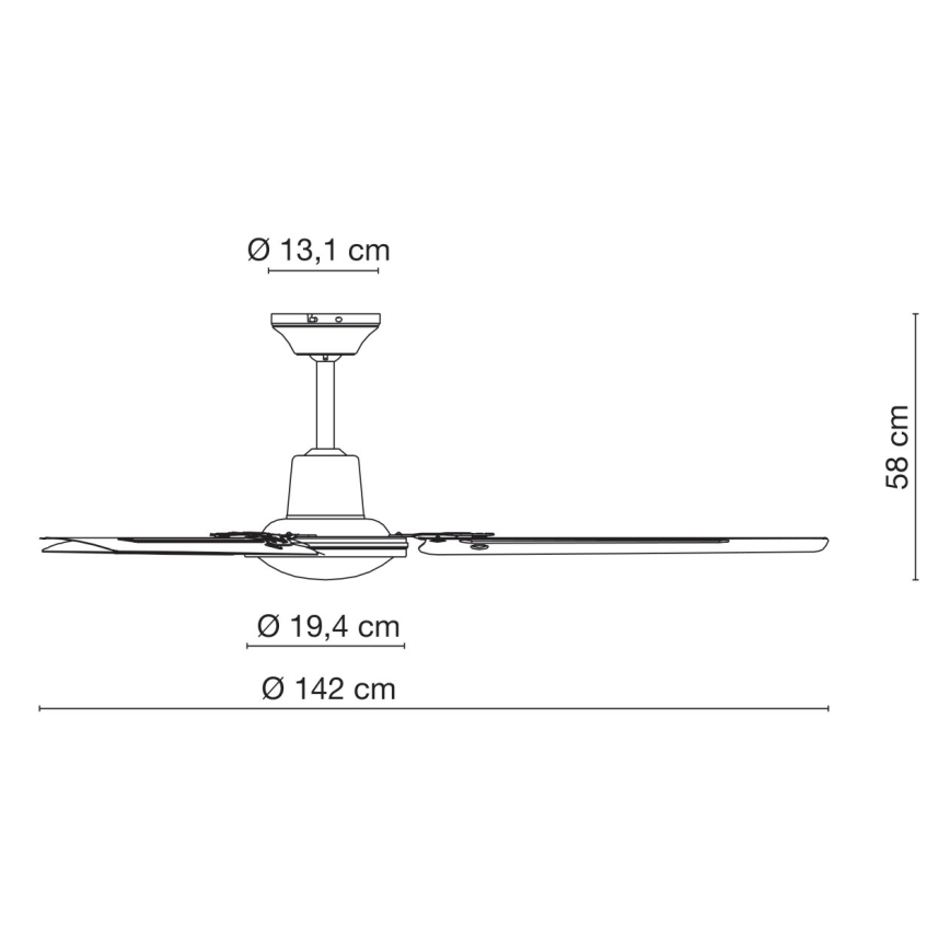 ZEVENTI - Mennyezeti ventilátor TOFINO fehér