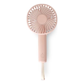 Zsebméretű, újratölthető ventilátor 5W/5V, 1200 mAh, rózsaszín