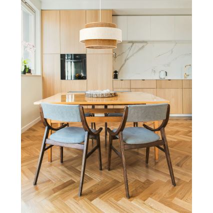 Zsinóros csillár BOHO 1xE27/60W/230V átm. 40 cm krémszínű/juta