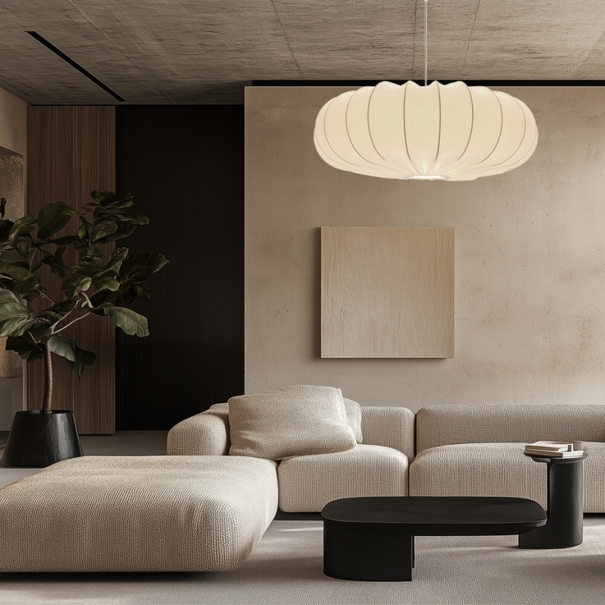 Zsinóros csillár CAFEE 1xE27/40W/230V Ø 66 cm fehér