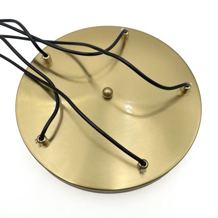 Zsinóros csillár CRISTAL 5xE14/15W/230V sárgaréz/füstös bézs