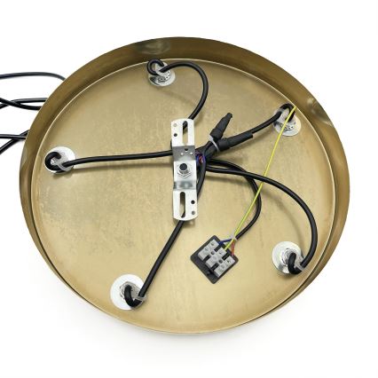 Zsinóros csillár CRISTAL 5xE14/15W/230V sárgaréz/füstös bézs