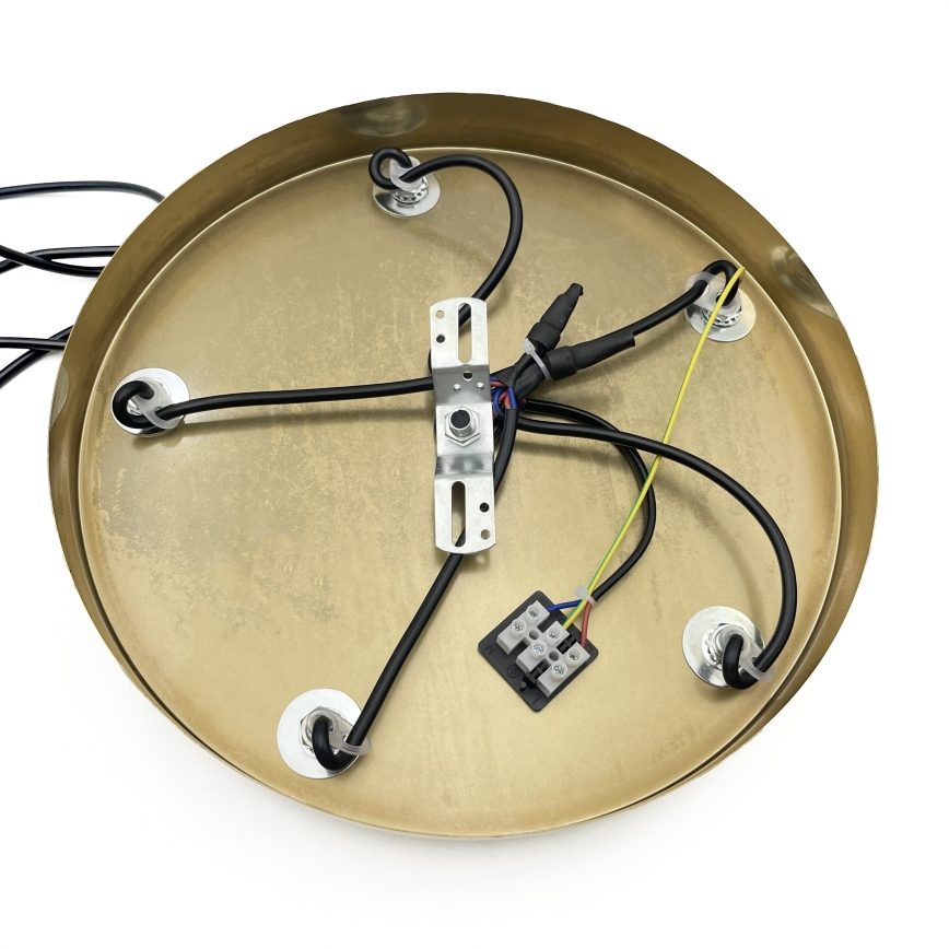 Zsinóros csillár CRISTAL 5xE14/15W/230V sárgaréz/füstös bézs
