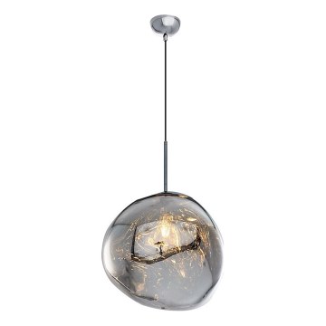 Zsinóros csillár CRUMPLED 1×E27/24W/230V, átm. 36 cm, füstszínű