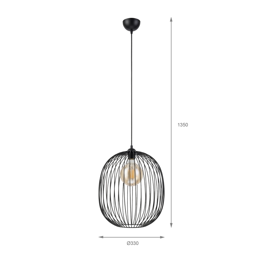 Zsinóros csillár DESTELLO 1xE27/15W/230V átm. 33 cm fekete