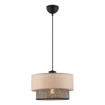 Zsinóros csillár ECHO 1xE27/60W/230V bézs/szürke