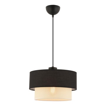 Zsinóros csillár ECHO 1xE27/60W/230V fekete/krémszínű