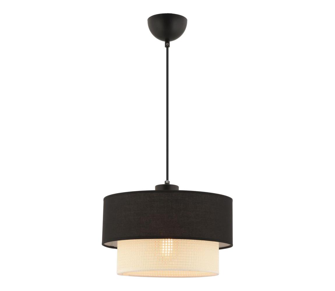 Zsinóros csillár ECHO 1xE27/60W/230V fekete/krémszínű 390FLH2517