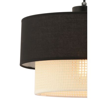 Zsinóros csillár ECHO 1xE27/60W/230V fekete/krémszínű