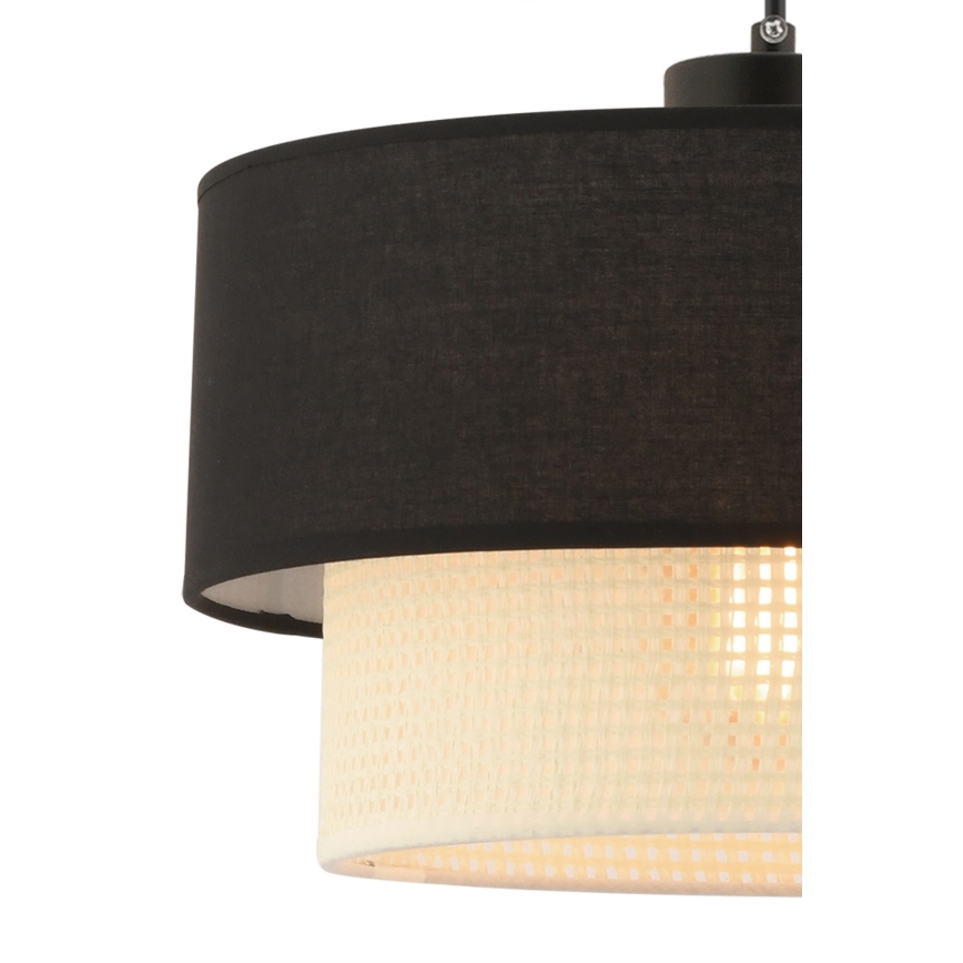 Zsinóros csillár ECHO 1xE27/60W/230V fekete/krémszínű