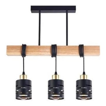 Zsinóros csillár ELEN 3xE27/35W/230V fekete/arany/barna