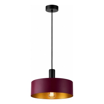 Zsinóros csillár HAKI 1xE27/60W/230V bordó/fekete