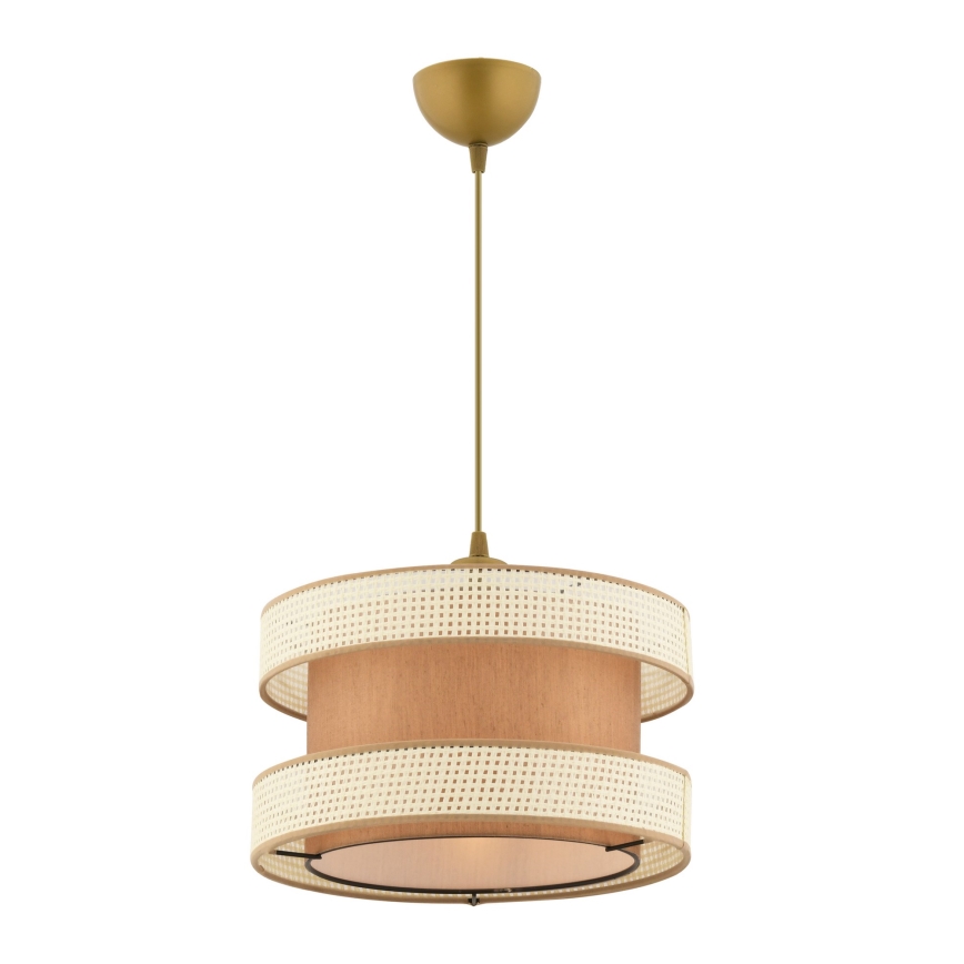 Zsinóros csillár HALO 1xE27/60W/230V barna/krémszínű