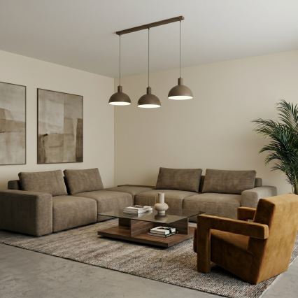 Zsinóros csillár HANDA 3xE27/15W/230V barna
