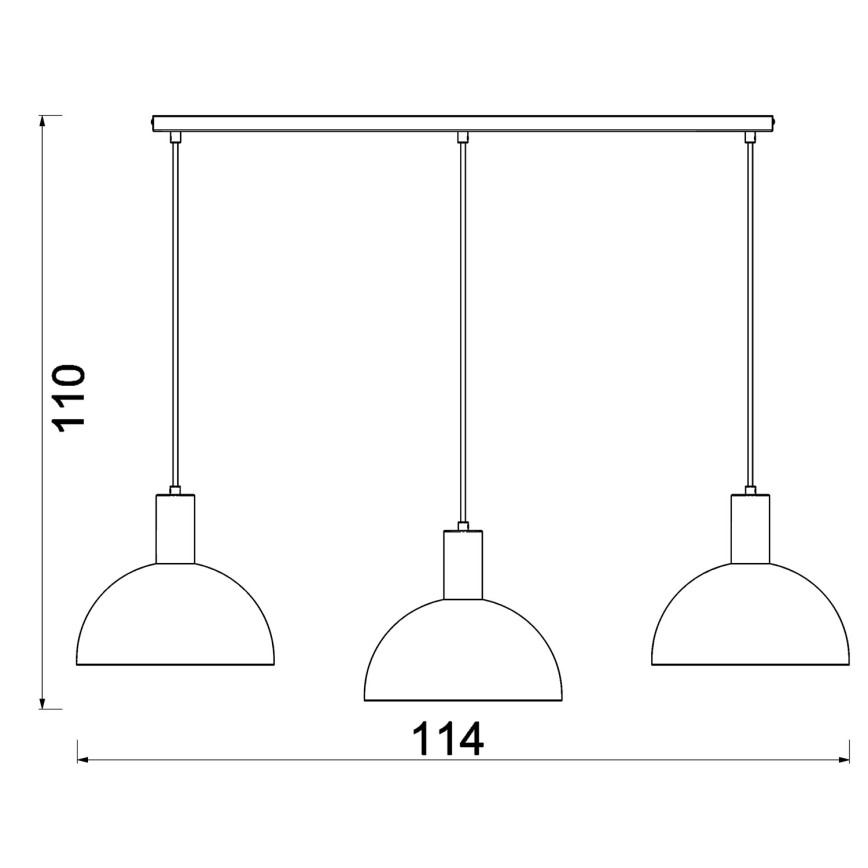 Zsinóros csillár HANDA 3xE27/15W/230V barna