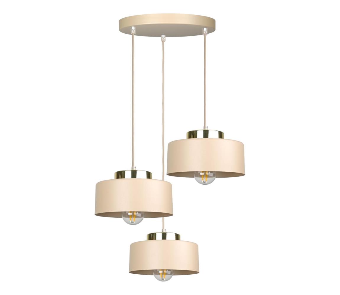 Keter Lighting Zsinóros csillár IGNIA 3xE27/60W/230V bézs/arany 3393