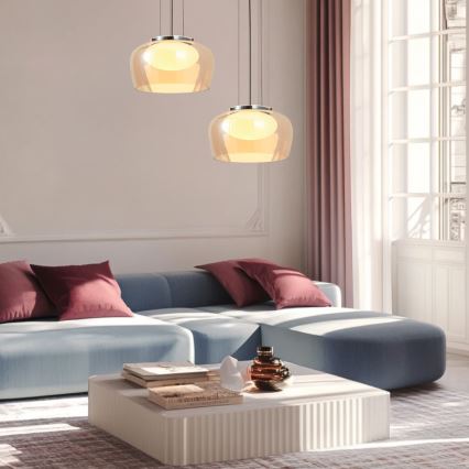 Zsinóros csillár INSIEME 1xGX53/10W/230V, átmérő 35 cm, füstös bézs