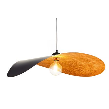 Zsinóros csillár LEAF 1xE27/15W/230V fekete/réz