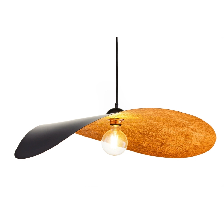 Zsinóros csillár LEAF 1xE27/15W/230V fekete/réz
