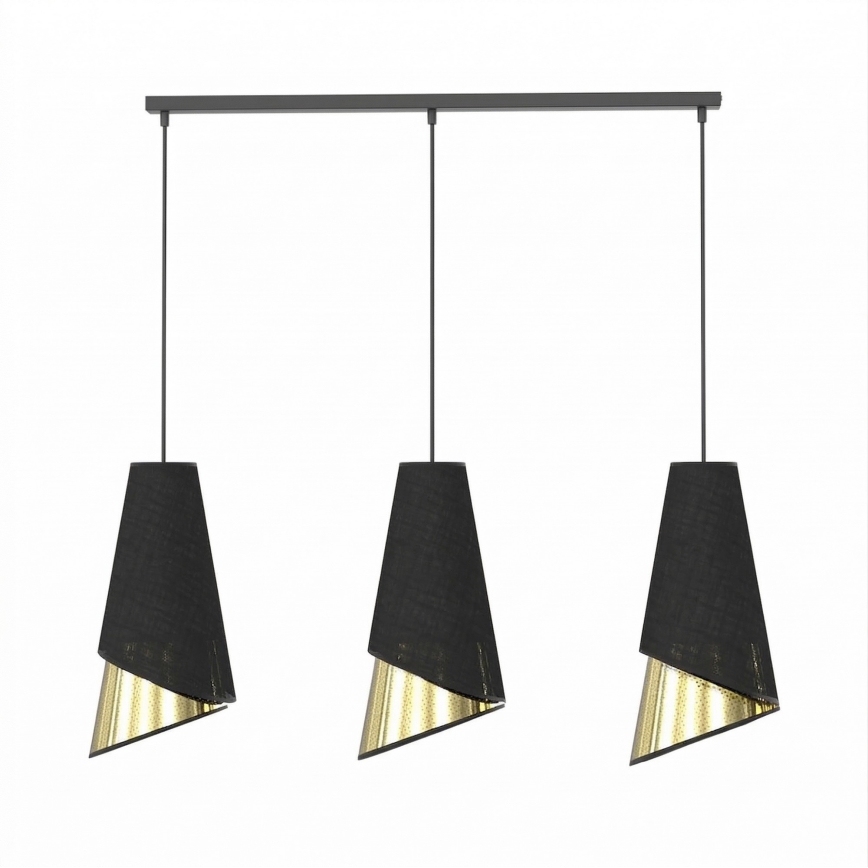 Zsinóros csillár MODA 3xE27/15W/230V fekete/arany