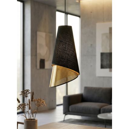 Zsinóros csillár MODA 3xE27/15W/230V fekete/arany