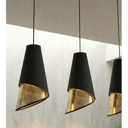 Zsinóros csillár MODA 3xE27/15W/230V fekete/arany