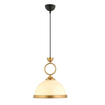 Zsinóros csillár MONZA 1xE27/40W/230V, átmérő 26 cm, krémszínű/bronzos