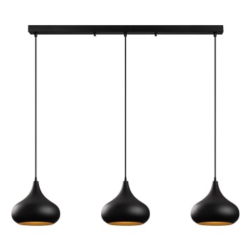 Zsinóros csillár MUBA 3xE27/40W/230V fekete