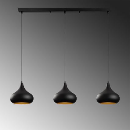 Zsinóros csillár MUBA 3xE27/40W/230V fekete