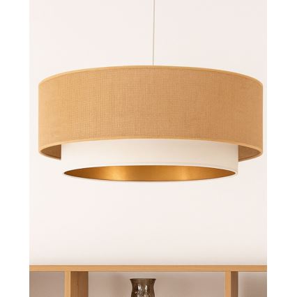 Zsinóros csillár SARTA 1xE27/60W/230V átm. 45 cm fehér/juta