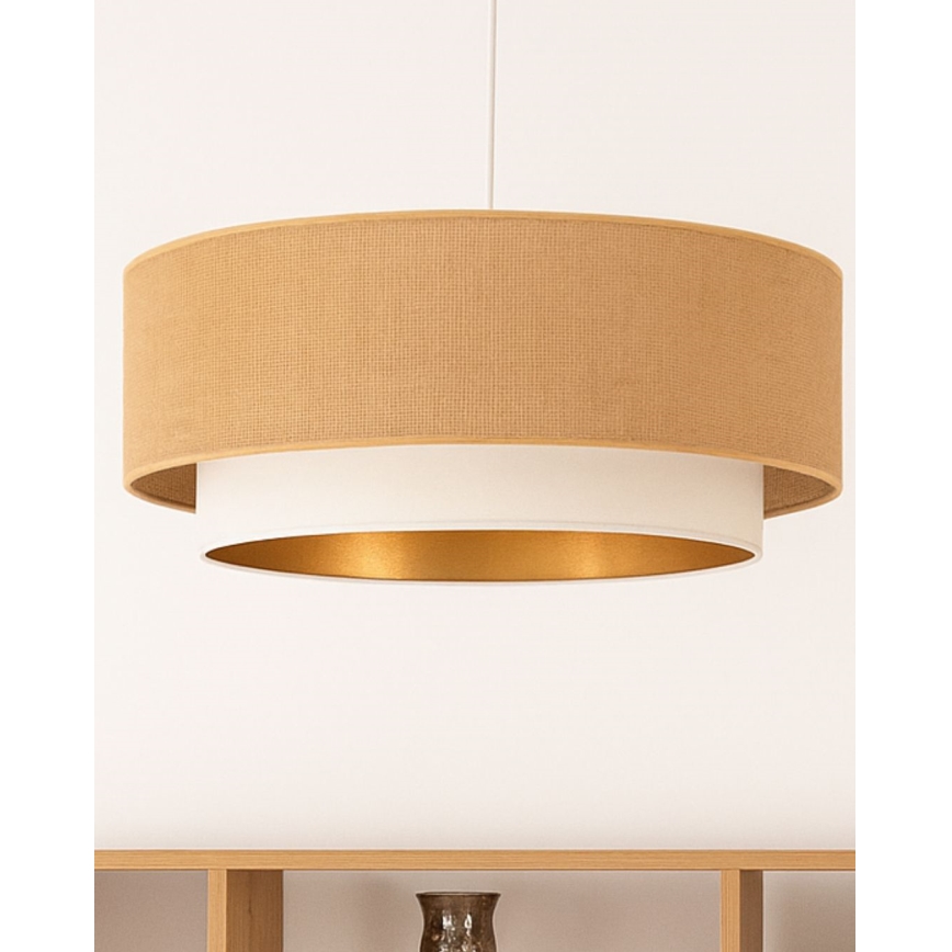 Zsinóros csillár SARTA 1xE27/60W/230V átm. 45 cm fehér/juta