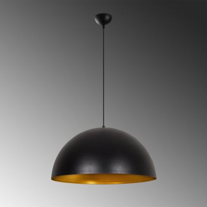 Zsinóros csillár SIVANI 1xE27/40W/230V átm. 60 cm fekete/rézszínű