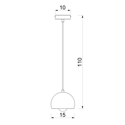 Zsinóros csillár SOOL 1xE27/15W/230V, átmérő 15 cm, krémszínű