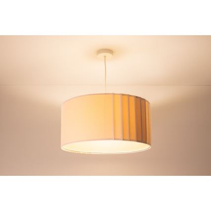 Zsinóros csillár STRIPES 1xE27/60W/230V Ø 60 cm krémszínű