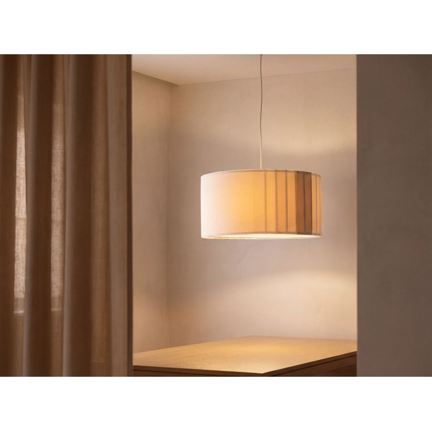 Zsinóros csillár STRIPES 1xE27/60W/230V Ø 60 cm krémszínű