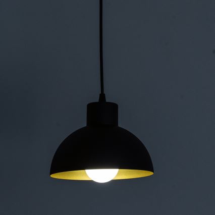 Zsinóros csillár VESPER 1xE27/15W/230 átm. 18 cm fekete/arany