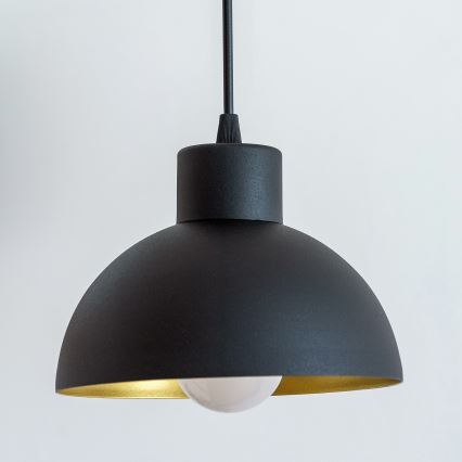 Zsinóros csillár VESPER 1xE27/15W/230 átm. 18 cm fekete/arany