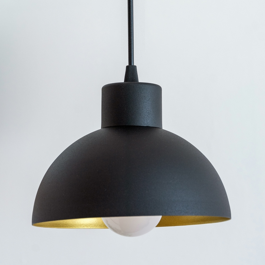 Zsinóros csillár VESPER 1xE27/15W/230 átm. 18 cm fekete/arany