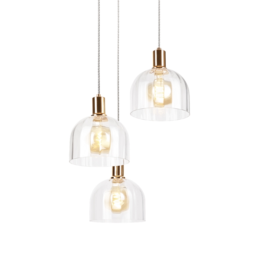Zsinóros csillár VIVE 3xE27/15W/230V arany