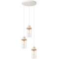 Zsinóros csillár WOODNEST 3xE27/15W/230V fenyő/krém