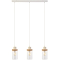 Zsinóros csillár WOODNEST 3xE27/15W/230V fenyő/krémszínű