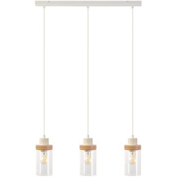 Zsinóros csillár WOODNEST 3xE27/15W/230V fenyő/krémszínű
