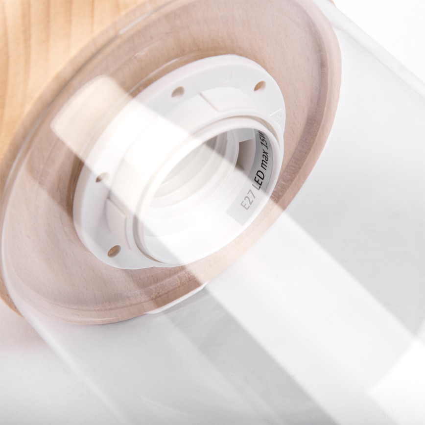 Zsinóros csillár WOODNEST 3xE27/15W/230V fenyő/krémszínű