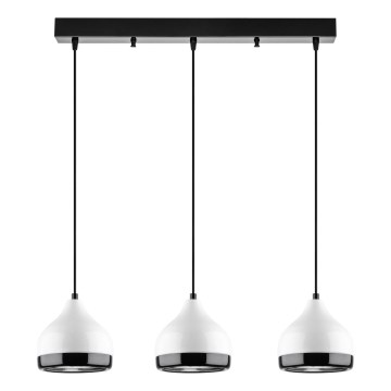 Zsinóros csillár YILDO 3xE27/40W/230V fehér/fekete