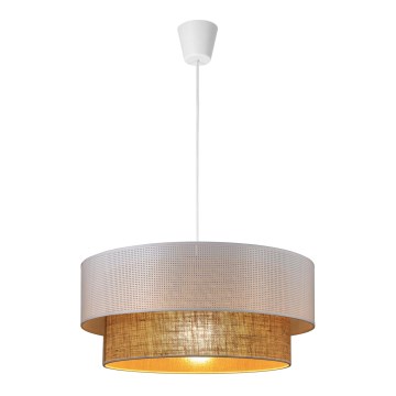 Zsinóros függeszték BORHO 1xE27/60W/230V, átm. 40 cm, fehér/juta