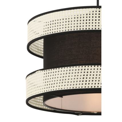 Zsinóros függeszték HALO 1xE27/60W/230V fekete/krémszínű