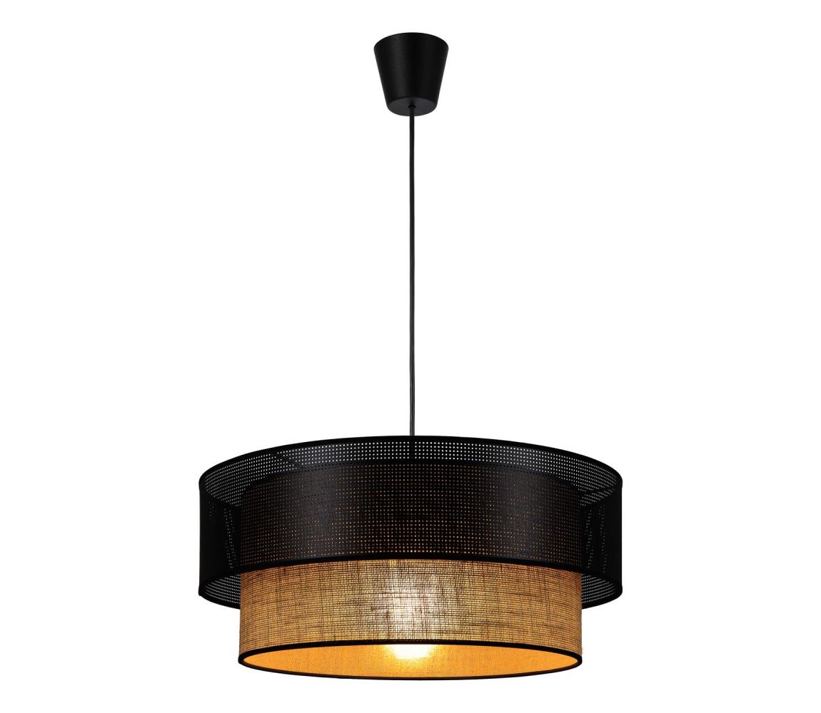 Zsinóros függőlámpa BORHO 1xE27/60W/230V fekete/juta 0252